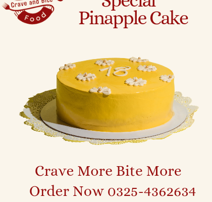 Discounted Pinapple Cake lahore | crave and bite