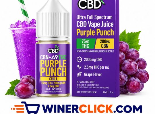 CBN + Delta-9 THC Vape Juice: Purple Punch In Rawa